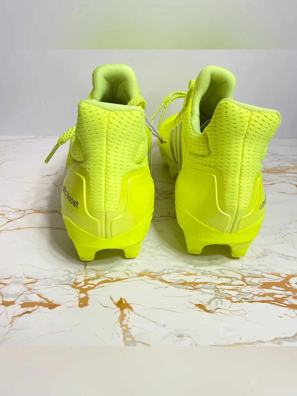 adidas UltraBoost Football Cleats Men's Szs 10 & 10.5 Solar Yellow Silver JP7413